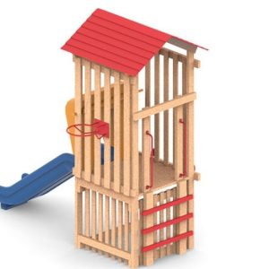 מתקן שעשועים משולב מעץ דגם "בת–ים"