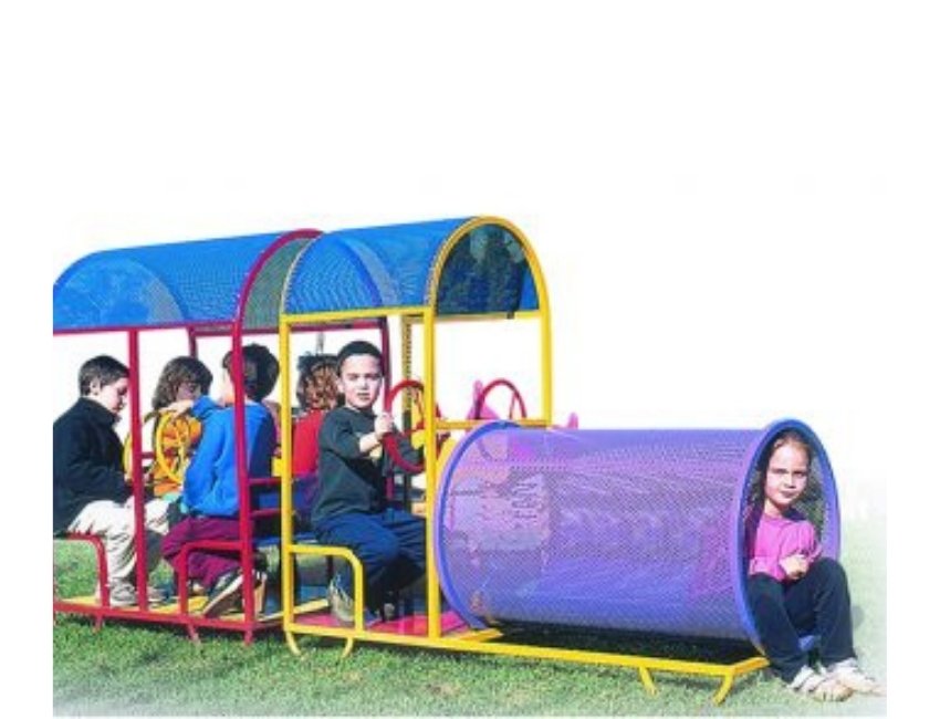 משחק לחצר ממתכת קרון+קטר עם גג P-9652- פיברן