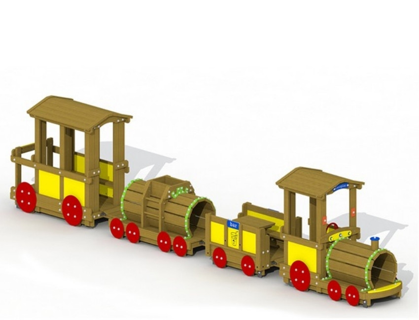 מתקן שעשועים, רכבת 3 קרונות מעץ דגם T101+T201+T300+T400 - פיברן
